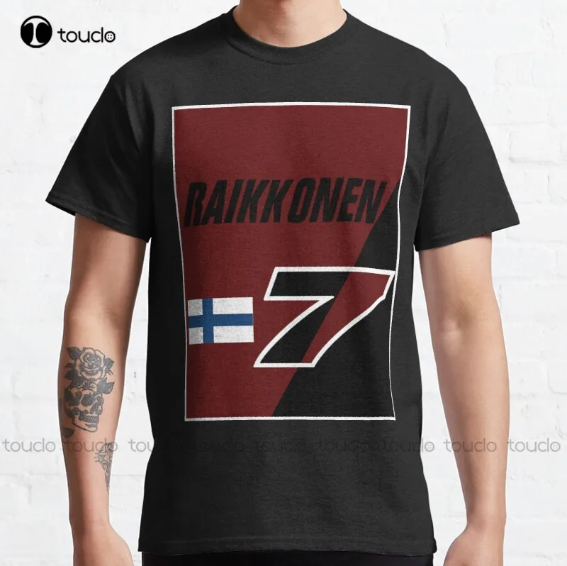 New Kimi Raikkonen 7 Classic T-Shirt Mens Shirts Short Sleeve Cotton Unisex Tee Shirt