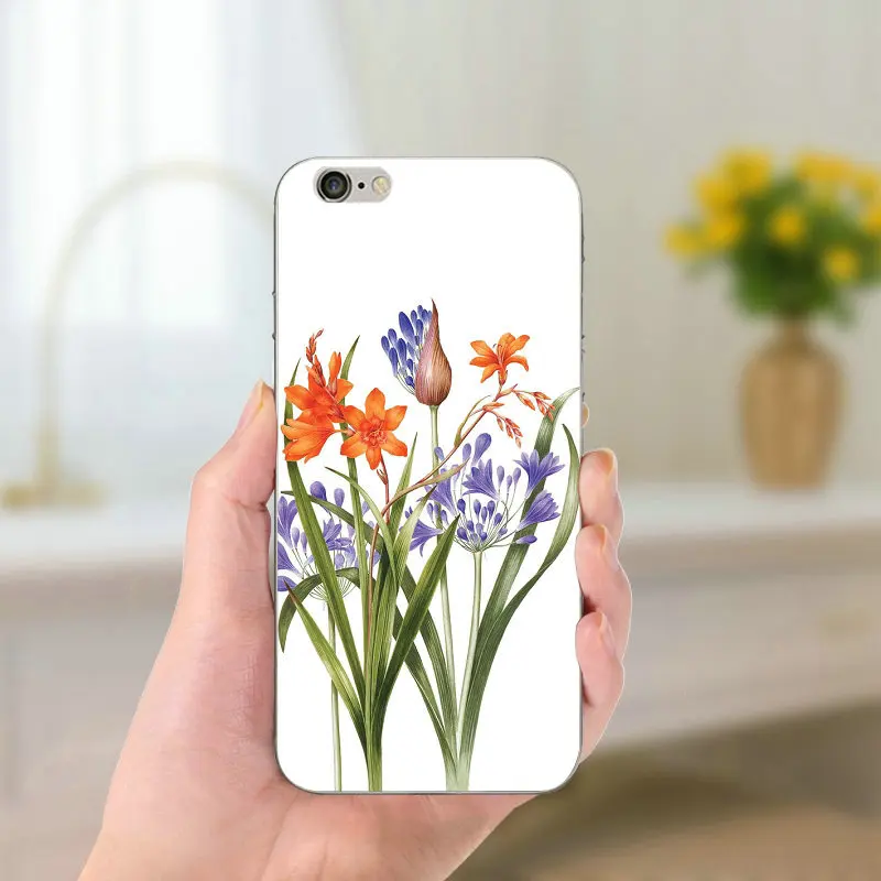 Матовые красивые цветные чехлы с цветочным рисунком для iPhone чехол 5 SE 5C блестящий