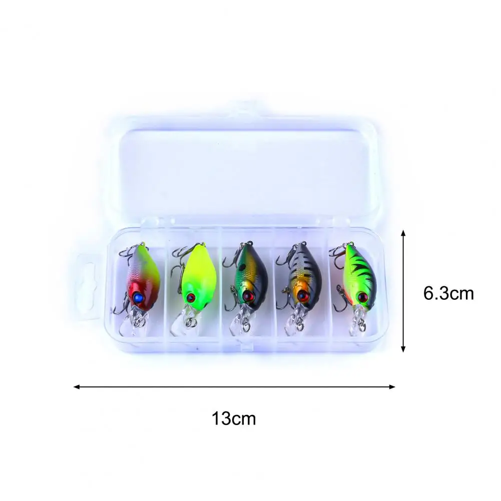 

5Pcs Fishing Bait Bionic Attractive Wear Resistant Sharp Hard Lure Hook Jig with Case for Seafishing Lure Hook