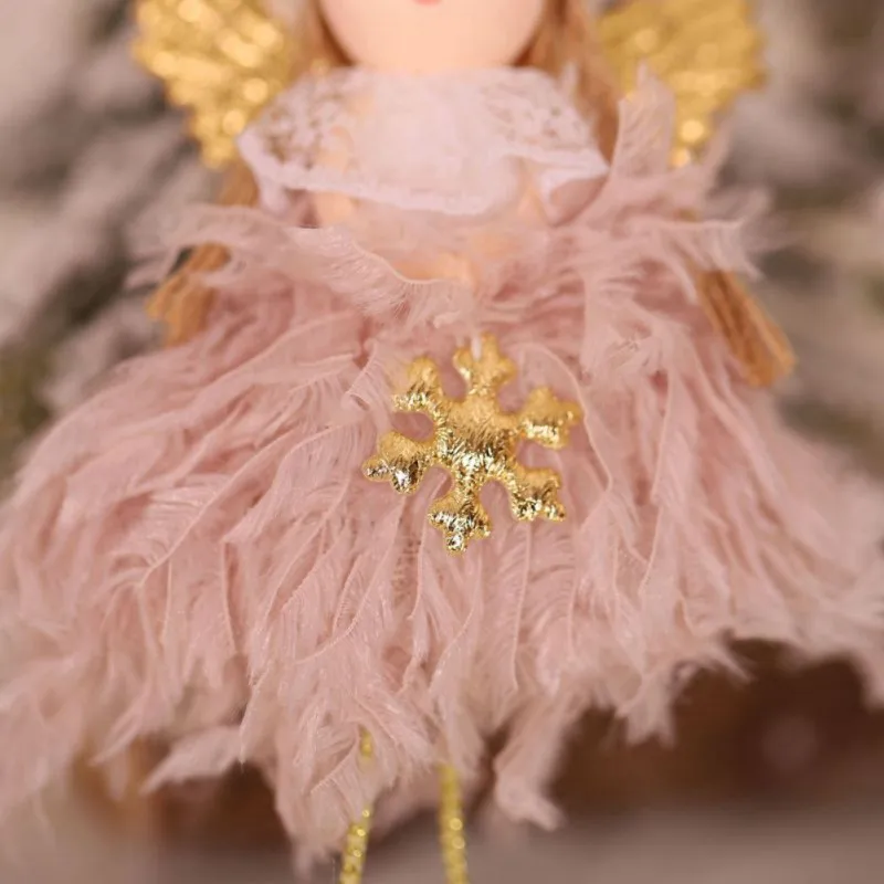 

Christmas Christmas girl pendant Creative Cute Mini Feather Bell Angel Pendant Gray Christmas girl pendant Clothes
