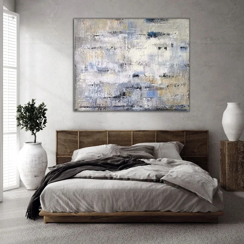 

Hand Painted New Arrivals Gray Contemporary Wall Art Abstract Oil Painting on Canvas Design Art Oil Painting Picture Unframed
