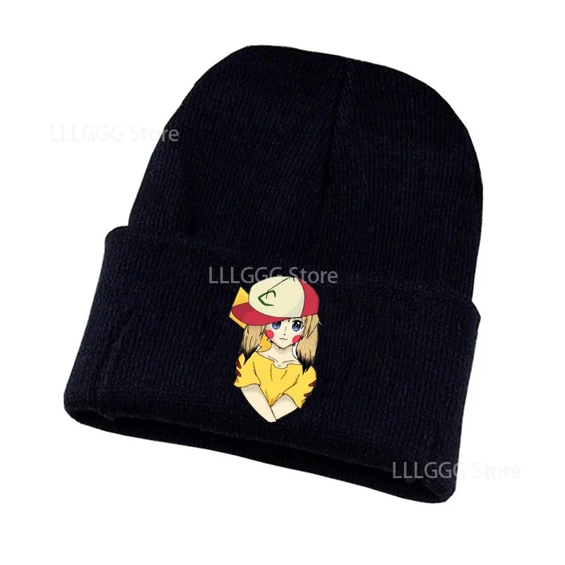 Трикотажная шапка Покемон Пикачу для мужчин и женщин теплая мультяшная анимация