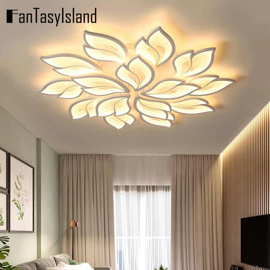 Creative Acrylic Leaves Led Ceiling Lights For Living Room Bedroom With Remote Control/APP Support Home Design Lighting Fixture