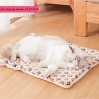 winter cute pet dog mats thick flannel blankets for cats multi colors star print soft sleeping pet cushion kitten cotton bed