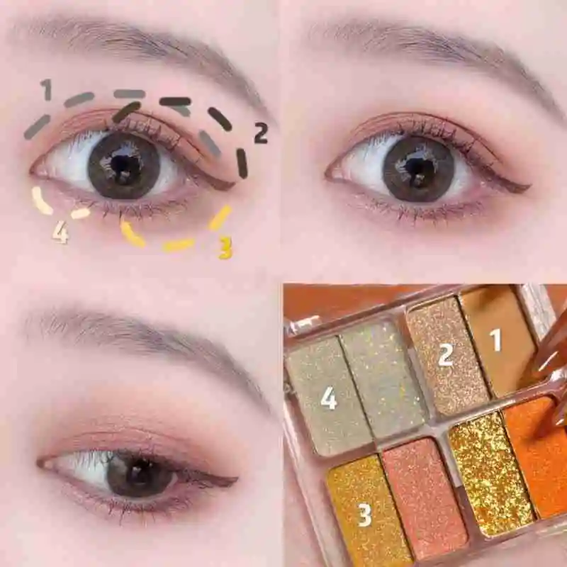 

Mini 8 Shadow Disc Pearlescent Matte Glitter Eyeshadow Palette Cosmeticss Transparent Long Pigements Shimmer Lasting I5I8