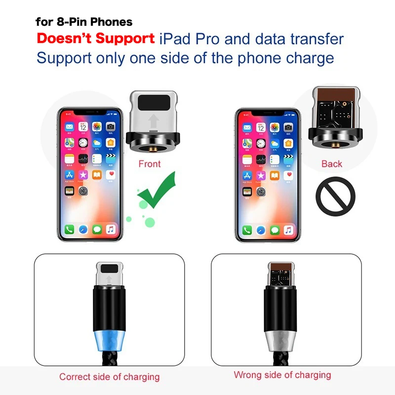 Магнитный разъем для iPhone Type C Micro usb мобильный телефон кабель зарядки samsung note 10 9 Xiaomi