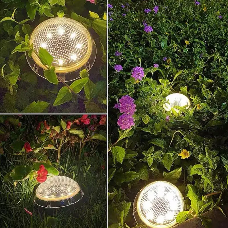 

4pcs Solar Waterproof Underground Lamps Underground 8LED Light Lawn Light Multifunctional Waterproof Wall Light