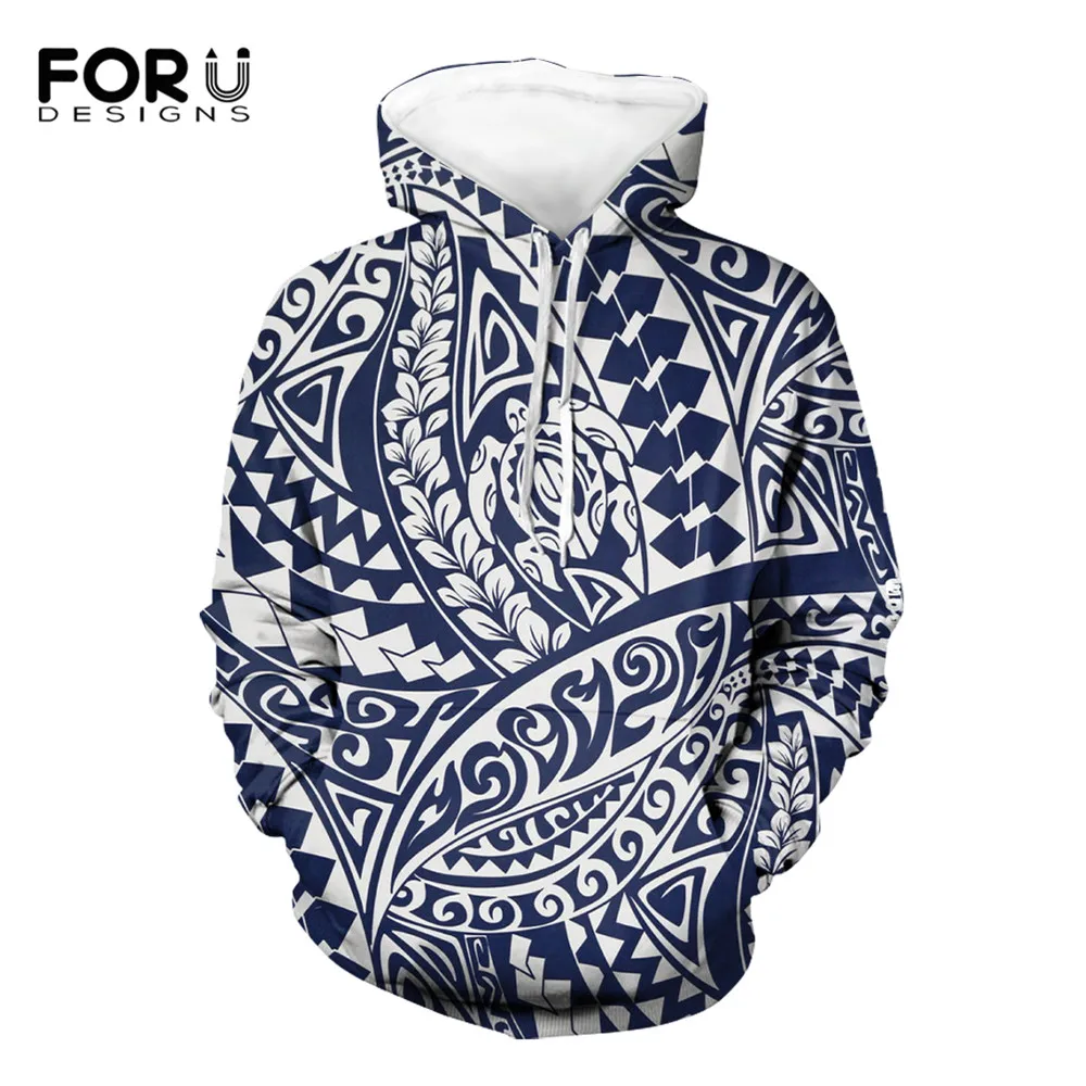 

FORUDESIGNS Hot Sale Polynesian Samoa Printing Men Loose Hoodies Plus Size Casual Pullovers For Boys Fashion Men's Sweatshirts