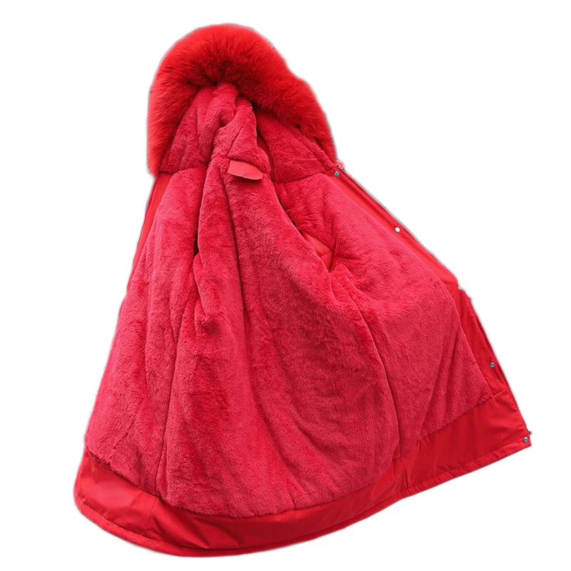 

Fur Collar Hooded Winter Coat Cotton Wool Lining Parka Warm Cardigan Jacket Fashion Women's Clothing Mid-Length Zipper 2021 Hot