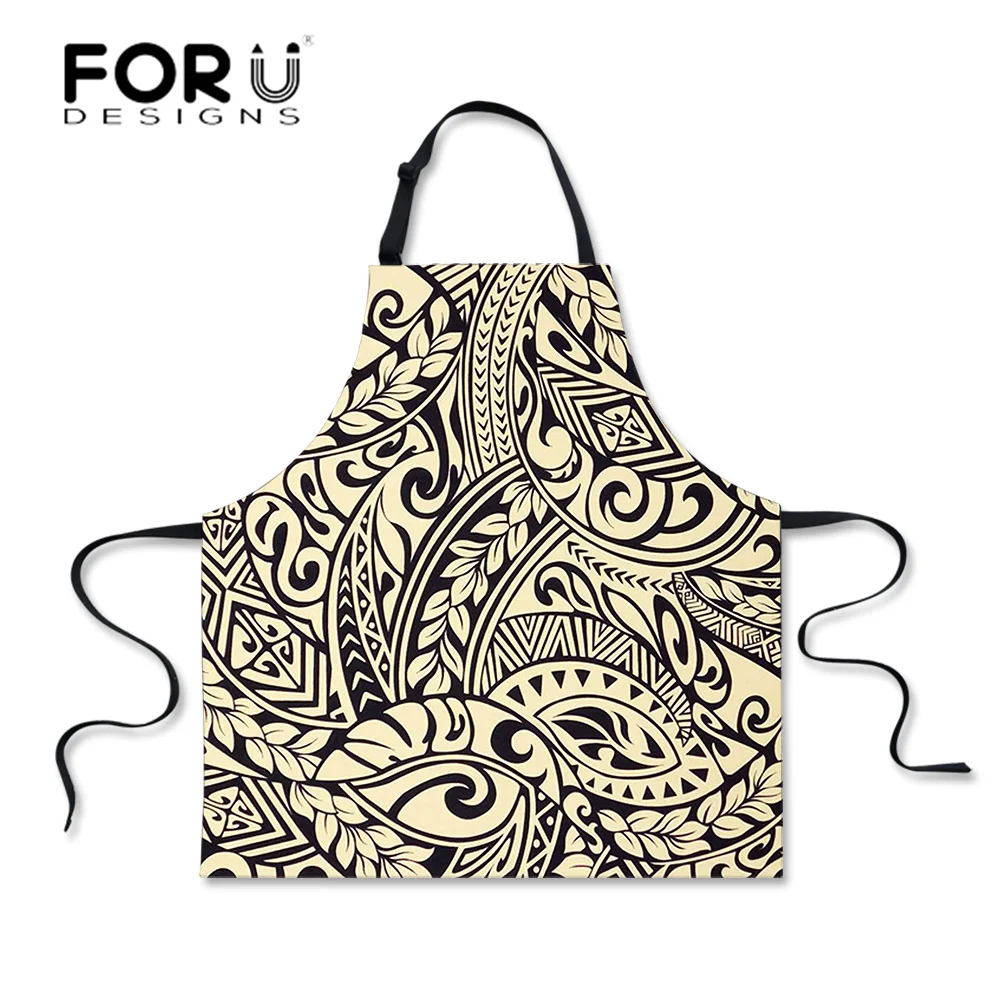 

Фартук для кухни FORUDESIGNS, самоанский дизайн, регулируемый Фартук для шеф-повара, аксессуары для выпечки, коммерческий Ресторан