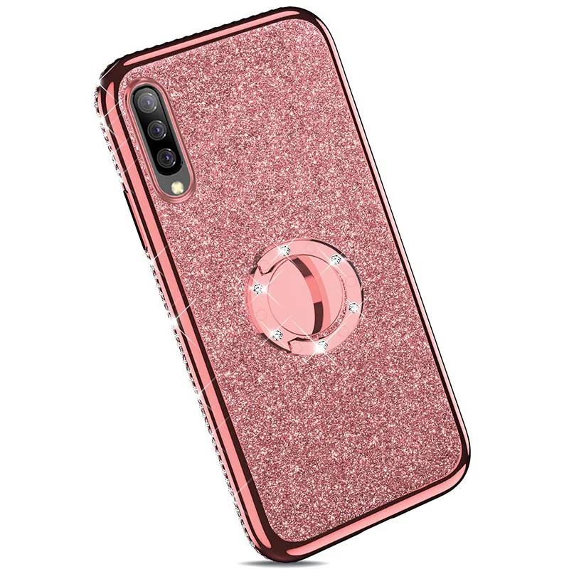 new glitter diamond phone case for xiaomi mi 11 10t lite 5g 10 9 poco x3 pro redmi 9a 9c note 9 9s 8 8t 7 with finger ring cover free global shipping