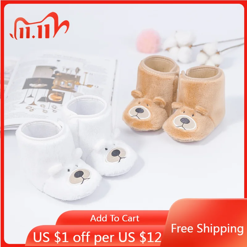 

Baby Shoes Boots Baby Boy Girl Booties Winter Warm Animal Anti-slip Toddler First Walkers Infant Newborn Crib Shoes Moccasins