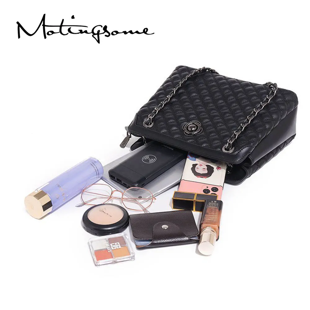 

Fashion Female Chains Shoulder Bags Diamond Lattice Pattern Luxury Designer Bag Women Large Shopper Handbags and Purses 2021 New