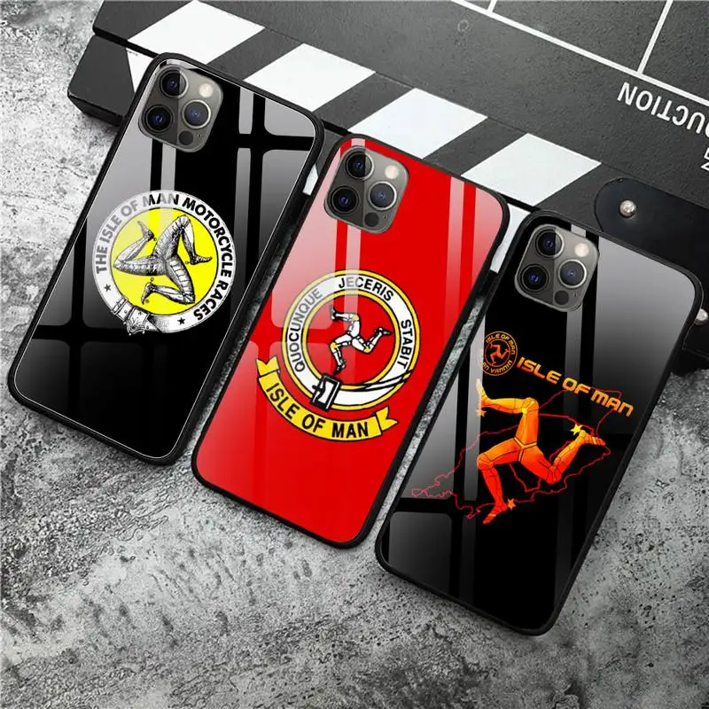 Чехол для телефона MOTO GP с изображением острова Мэна закаленное стекло iPhone 12 Pro Max