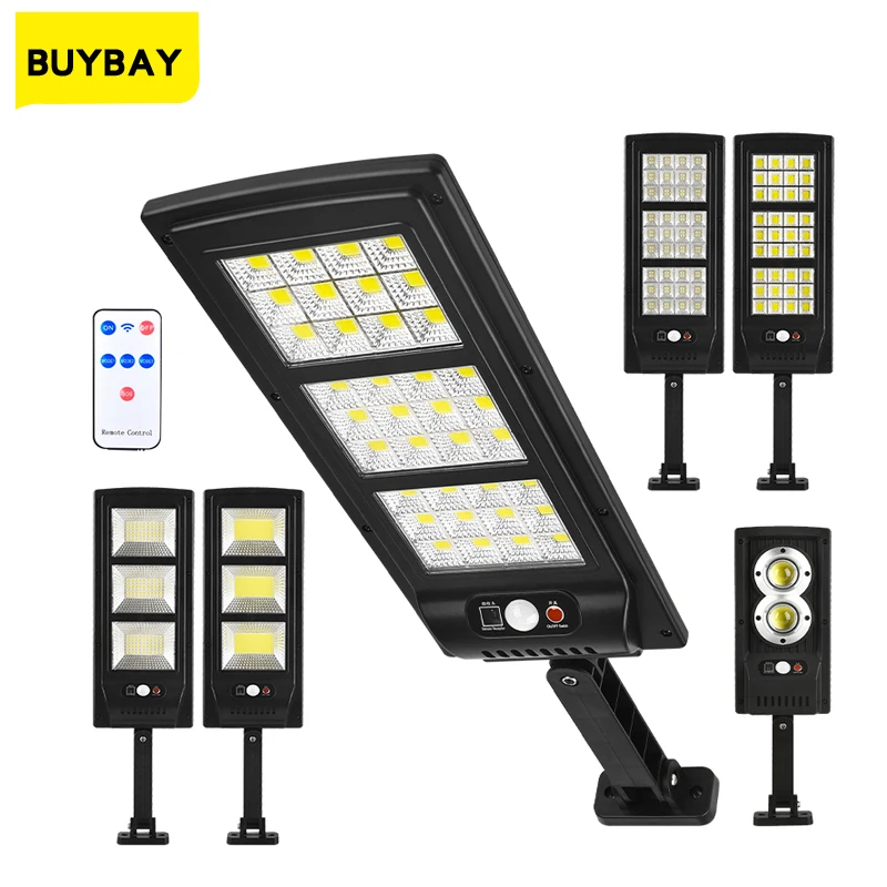 

Уличный светильник на солнечной батарее с датчиком движения, 60/180/144 светодиодов