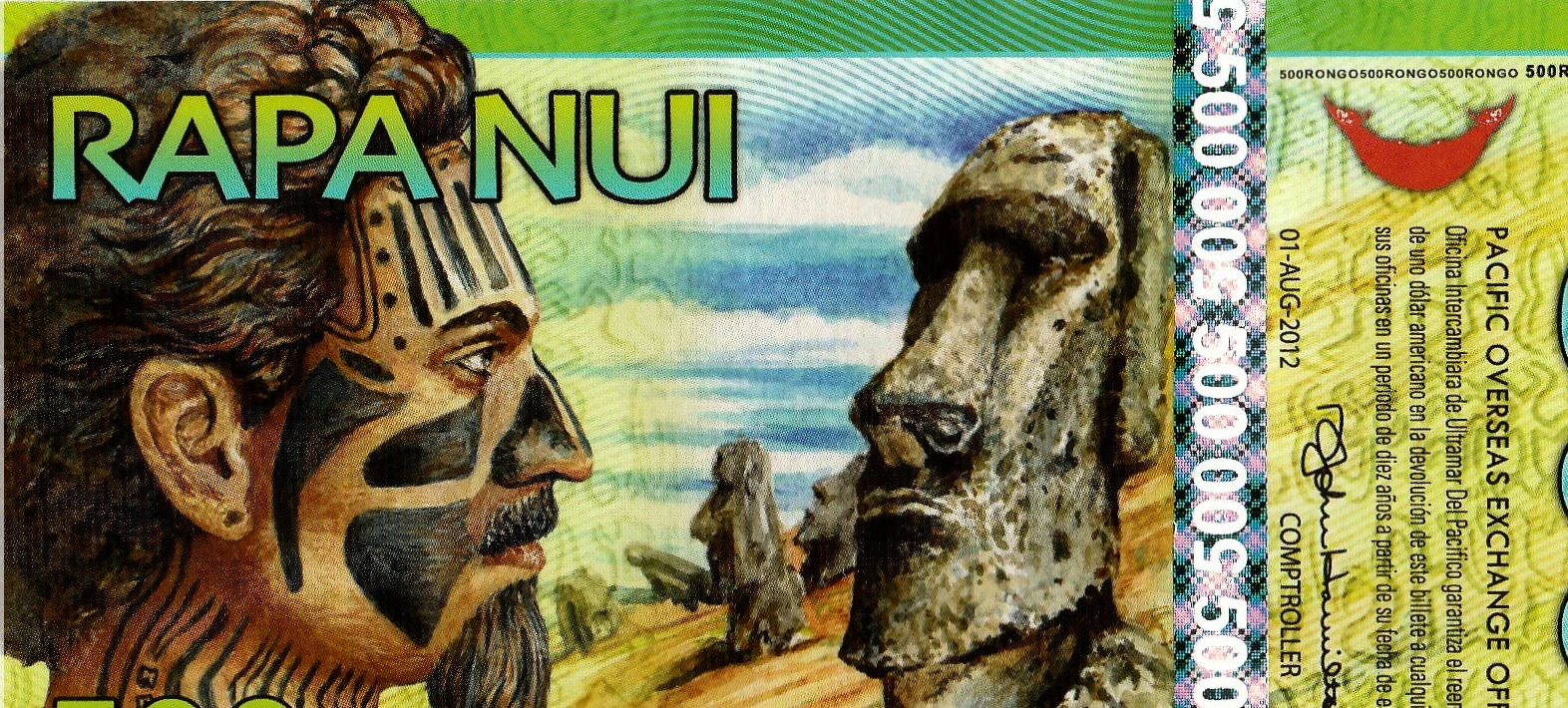 Остров Пасхи 500 Rongo 2012 полимер UNC Fancy Note | Дом и сад