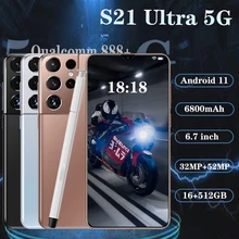 SmartPhone S21 Ultra 5G, téléphone portable, 16 go, 512 go, Qualcomm 888, Android 11, 4G, 5G, pour jeux vidéo  (1)