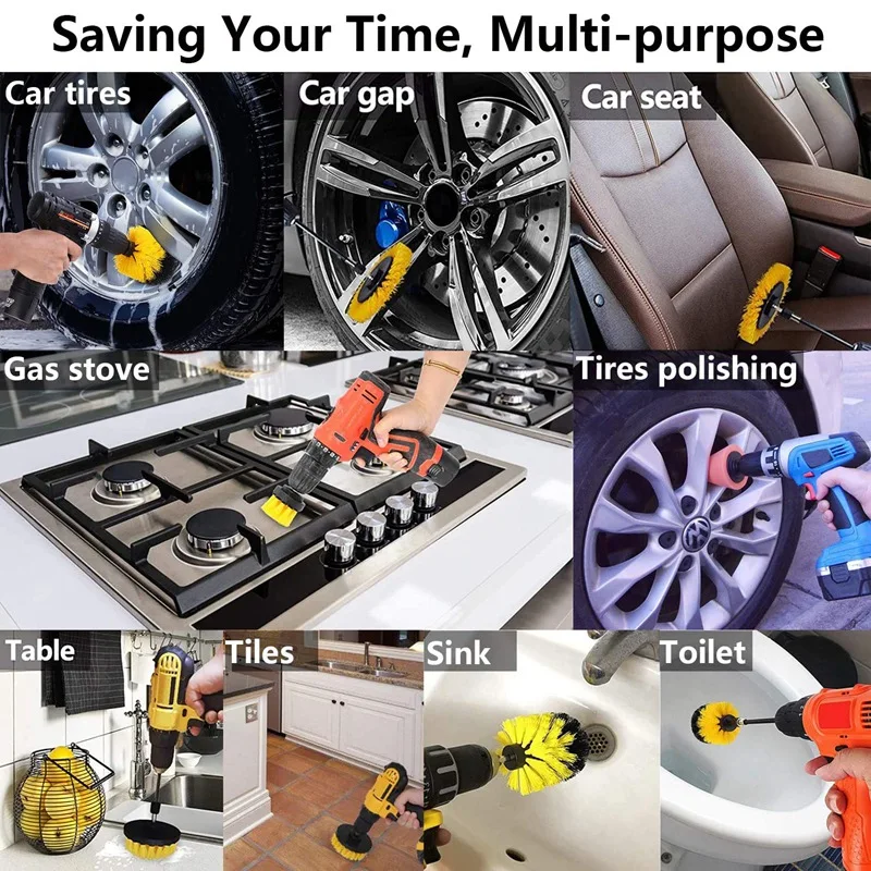 

15PCS Auto Car Boars Hair Detailing Brushes Drill Brush Attachment Kit Car Detailing Cleaning Brush Set Air Vent