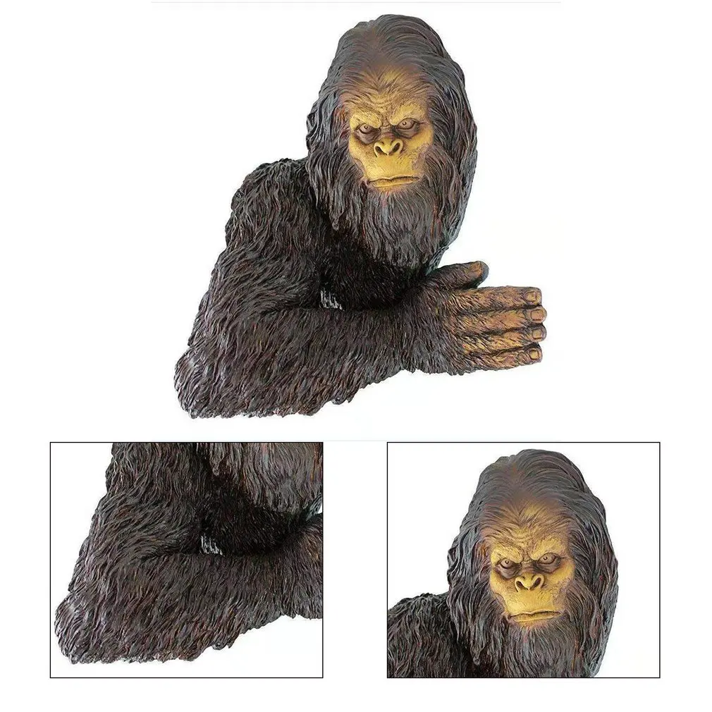 

Bigfoot Gorilla Bashful Ape Tree Statue Ferocious Ape Sculpture Tree Hugger Decor Garden Yard Art Realistic Gorilla 3D Decor