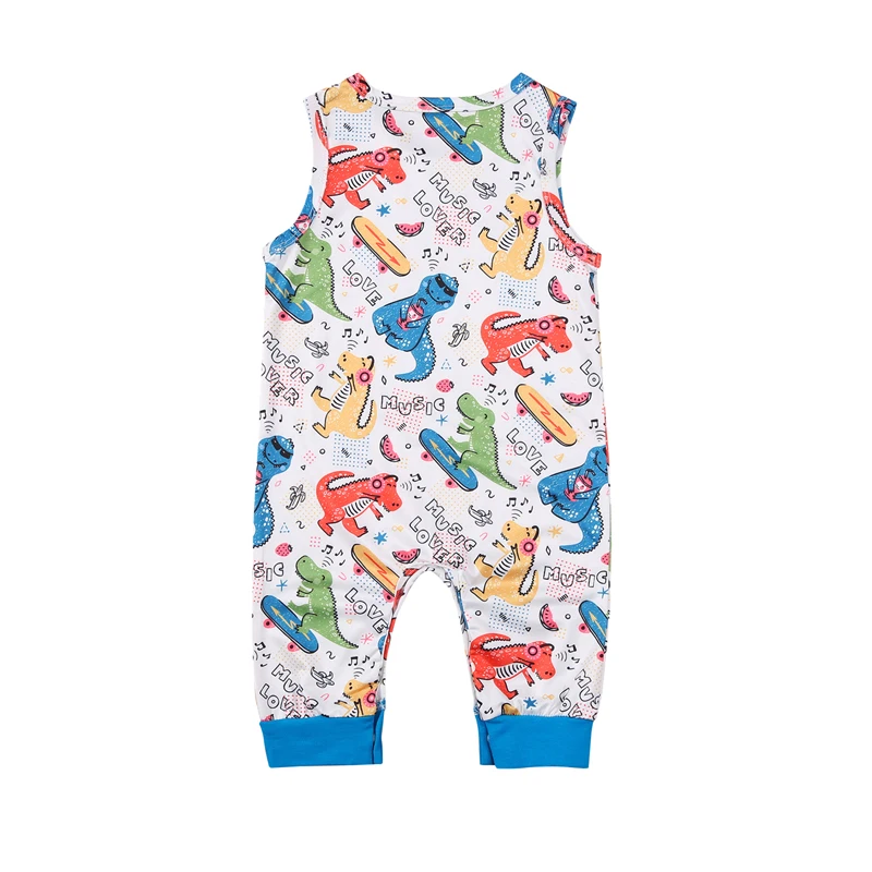 

0-12M Newborn Romper Toddler Baby Boy Girl Sleeveless Lion Dinosaur Cartoon Print Jumpsuit Tops Casual Summer Clothing Outfits