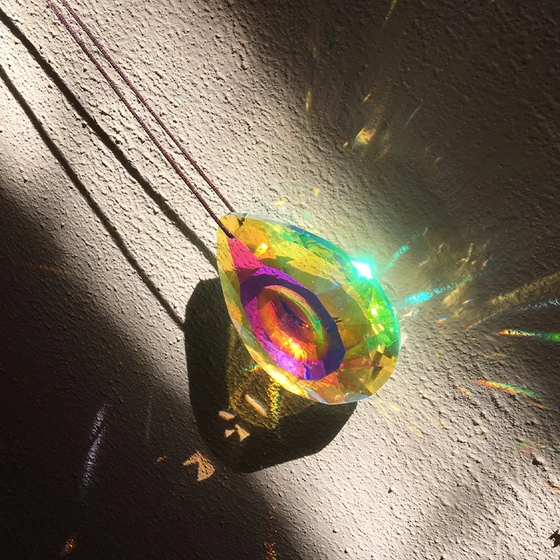 

Hanging Crystals Prism for Windows Decoration 76/38mm AB-Color Chandelier Parts DIY Home Wedding Decor Accessories