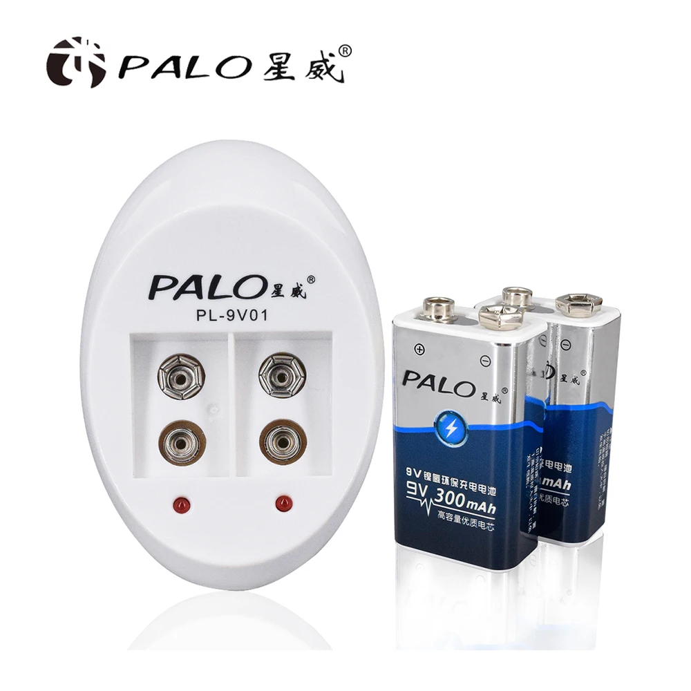 PALO 4 шт 9V 6F22 300 мА/ч, литий-ионный аккумулятор литий-ионная литий-ионный, перезаряжаемый Батарея с интеллигентая(ый) Быстрая зарядка зарядное устройство для детей в возрасте от 9V Батарея