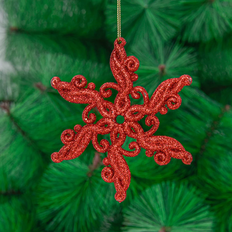 

Pendant dusted snowflakes Christmas decorations three-dimensional hollow plastic snowflake string