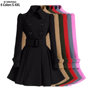 S-XXL New Fashion Classic Winter Thick Coat Europe Belt Buckle Trench Coats Double Breasted Outerwea