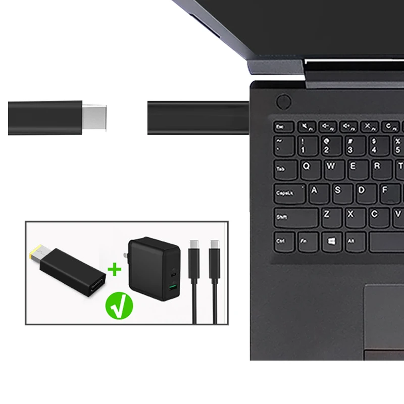 USB Type C к квадратному разъему преобразователь адаптер питания для ноутбука