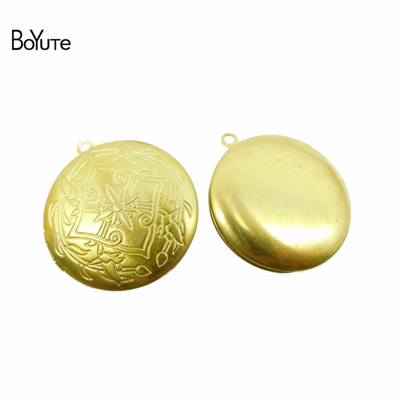 

BoYuTe (100 Pieces/Lot) 32MM Metal Brass Can Put Photo Locket Pendant Materials Handmade Diy Jewelry Accessories Wholesale