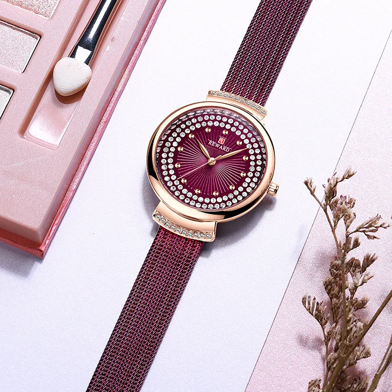 Reloj Muje роскошные Брендовые Часы с сетчатым ремешком женские модные кварцевые