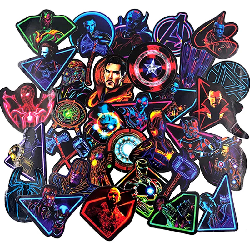 30 Pcs A Style Не повторяются наклейки Marvel водонепроницаемые для ноутбука мото скейтборд багаж гитара мебель наклейка "Мстители" - Цвет: 30 Pcs A Style