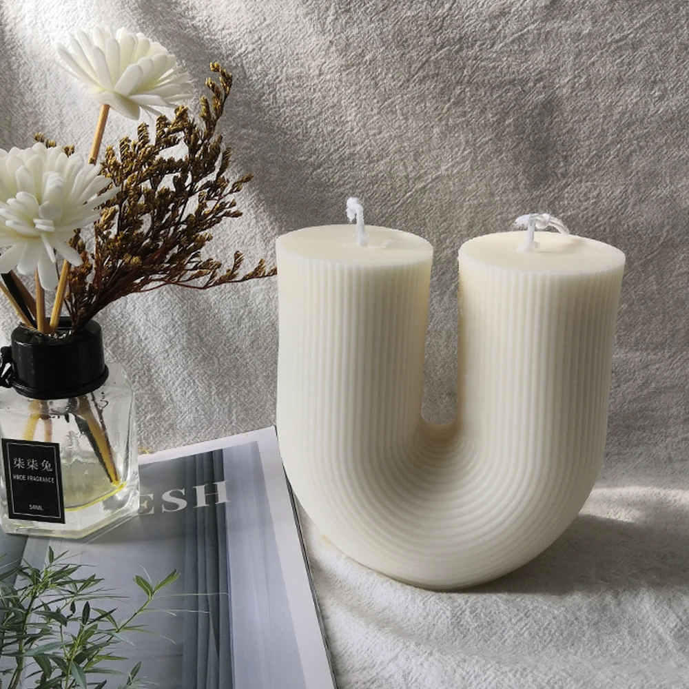 U-образная силиконовая форма в виде свечи сделай сам эстетическая рифленая