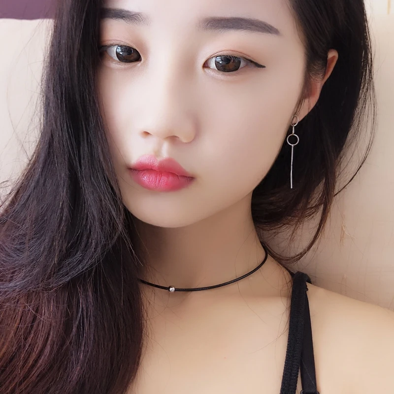 

925 Sterling Silver Choker Clavicle Chain Black Choker Collar Short Necklace Temperament Women Fine Jewelry Accessories