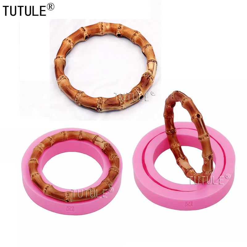 

Bamboo hand ring,Bamboo key ring,Bag bracelet decoration mould-Resin mold-for jewelry craft making Hand in hand ring handle mold