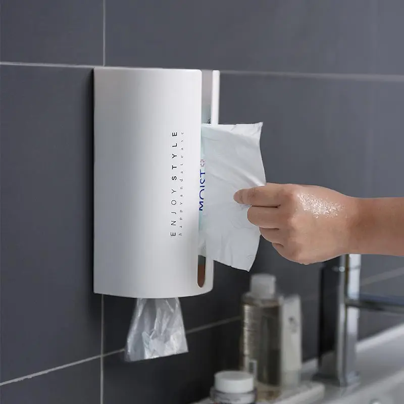 Paper Towel Garbage Bag Storage Box Shopping Plastic Artifact Multi-function Finishing Kitchen Wall Hanging | Дом и сад