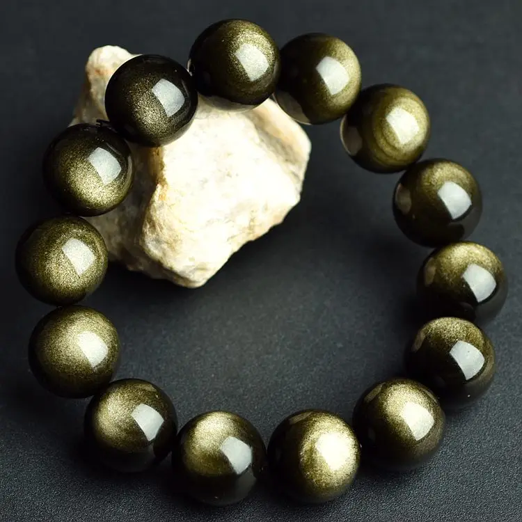 

Браслет унисекс из черного обсидиана с изображением пятничного света