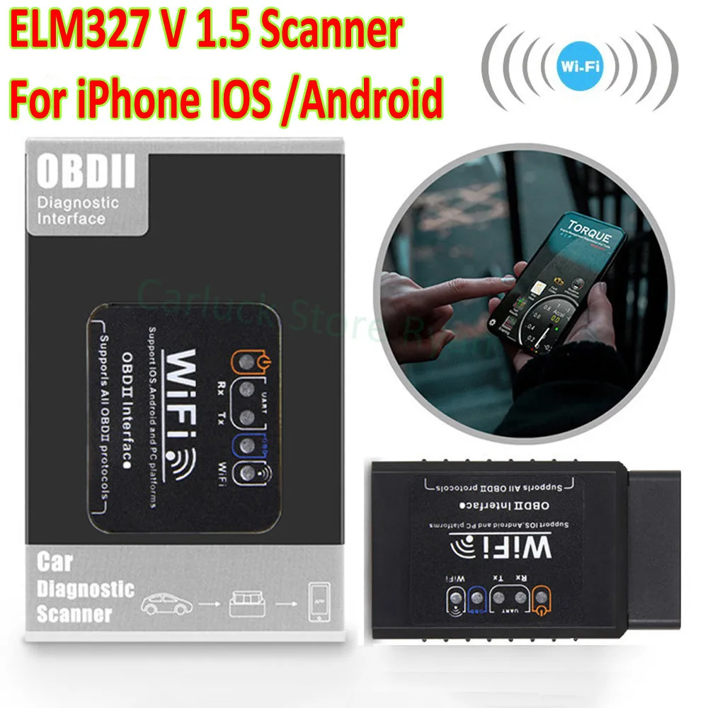 Новейший OBD2 WIFI ELM327 V 1,5 сканер для i Phone IOS /Android АВТО OBDII диагностический инструмент OBD 2 ODB II ELM 327 V1.5 Wi-Fi