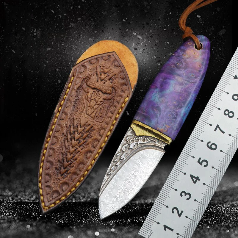 Мини нож для очистки овощей и фруктов 2 дюймов дамасский Нож Меч кухонный Пикник