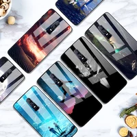 case for oneplus 6 back phone cover black tpu silicone bumper with tempered glass series 3