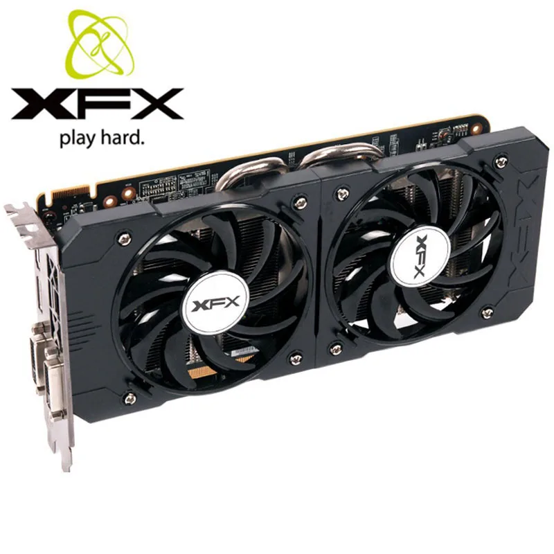 XFX Графика карты R7 370 R9370 4 Гб 256Bit GDDR5 видеокарта AMD R9 300 серии VGA 4G б/у|Видеокарты| |