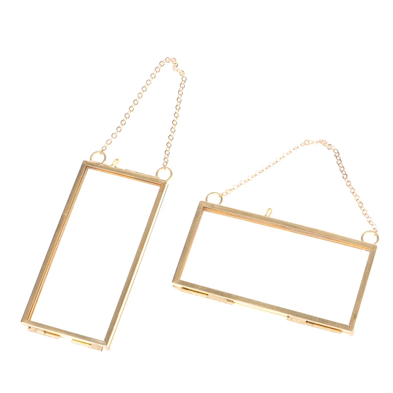 Античная латунь подвесная металлическая фоторамка Стекло портрет Винтаж висит