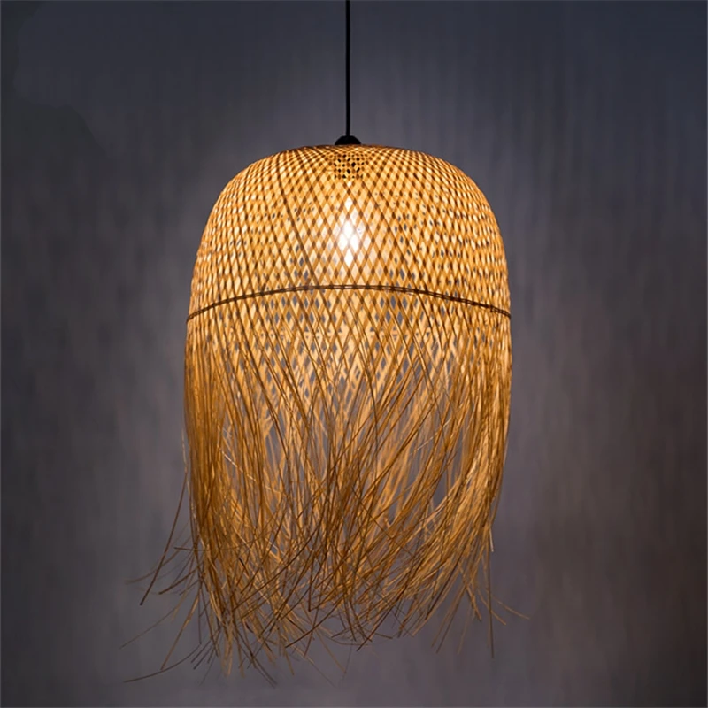 Японские модные бамбуковые светодиодные подвесные светильники креативное