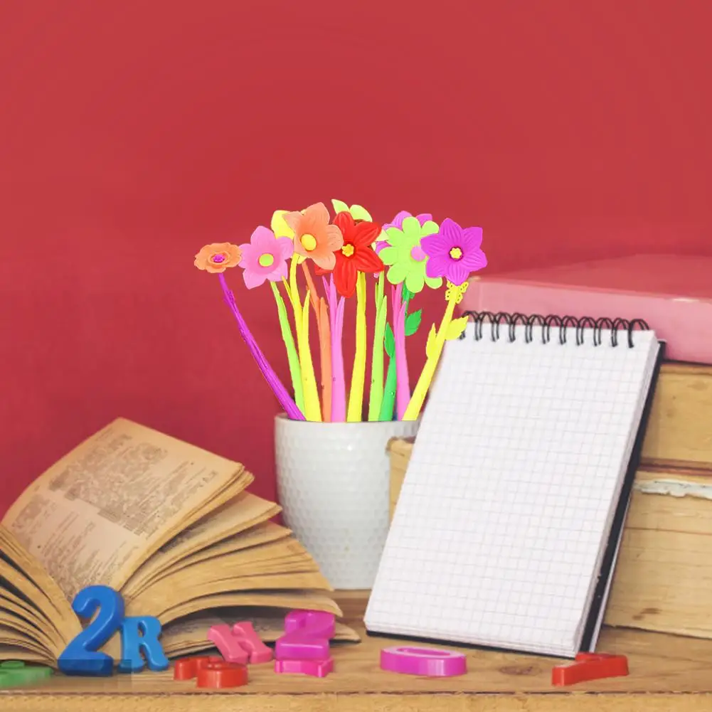 10 шт. инновационный мягкий цветочный мультипликационная гелевая ручка из