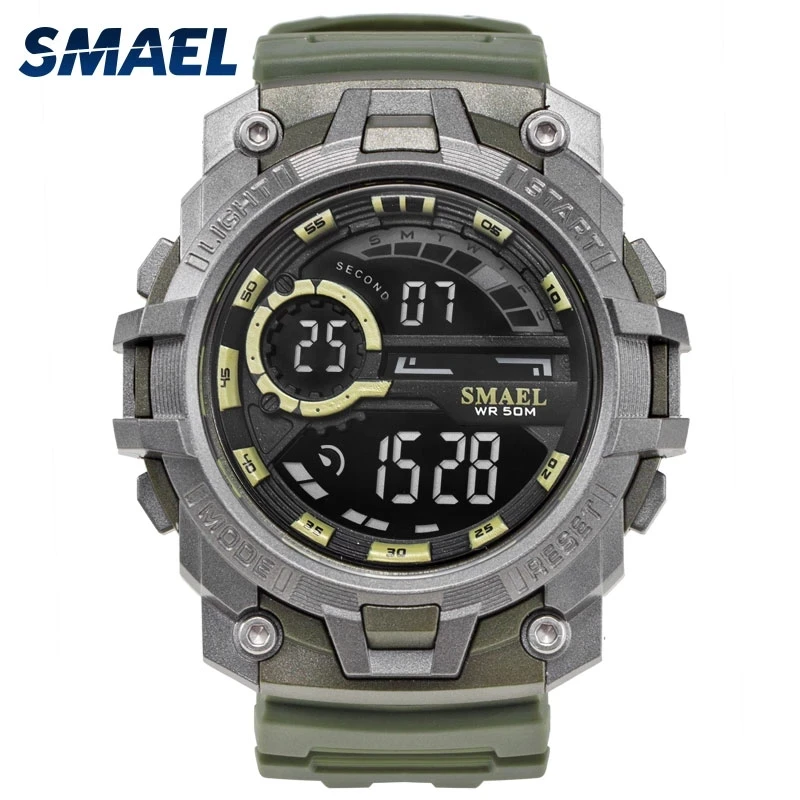 

SMAEL Electronic Digital Display Time Men's Watch Sports Fashion Cool Dial Automatic Date Update LED Luminous Hands