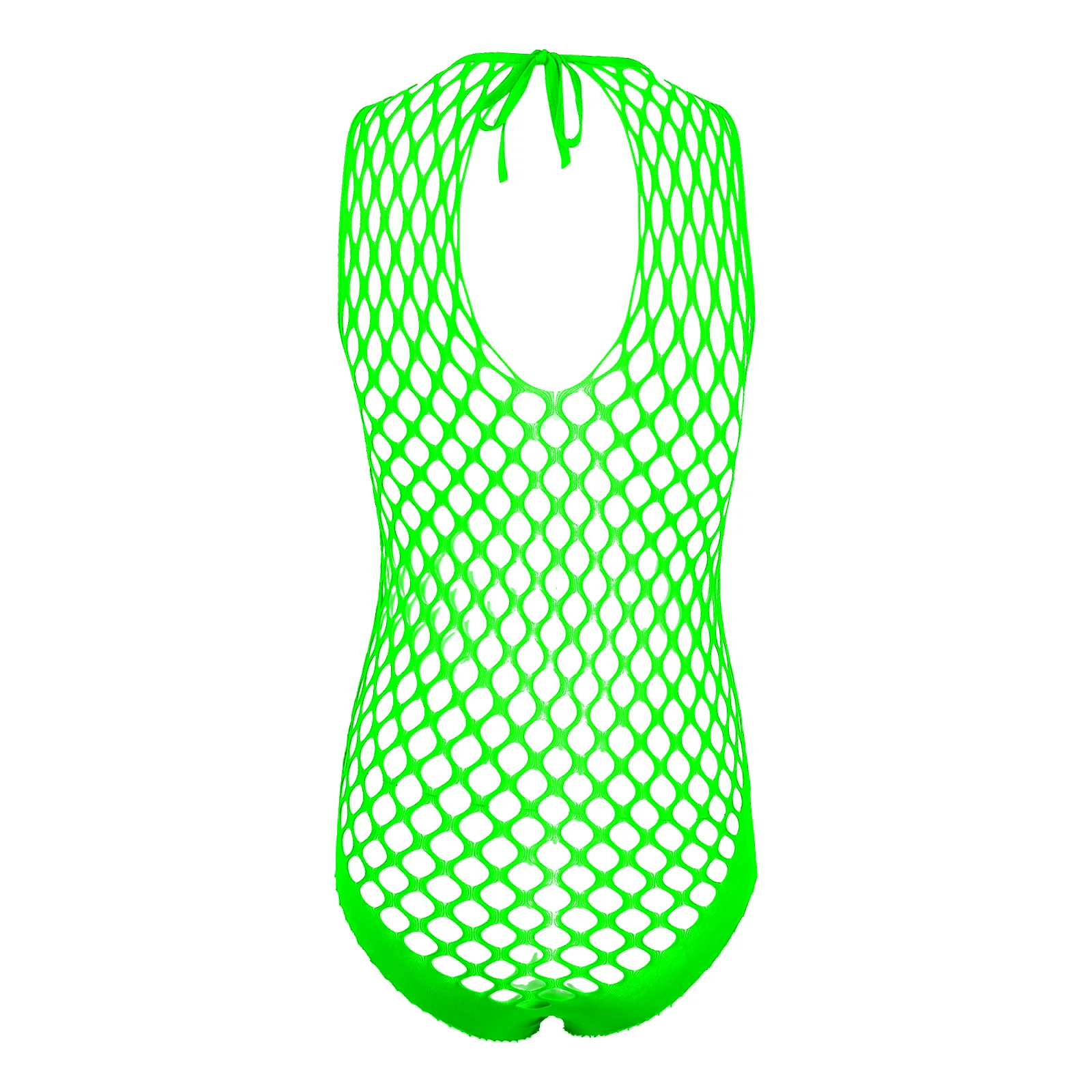 Mens Lingerie See-through Netted Sexy Bodystockings Nightwear Hollow Out Stretchy Bodysuits Halter Neck Sleeveless Teddies | Тематическая