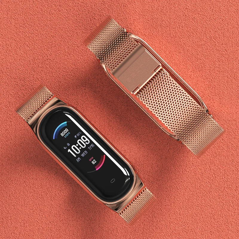 Для смарт браслета Amazfit Mi Band 6 5 ремень Miband браслеты металлический ремешок для