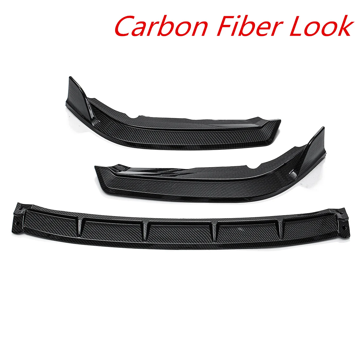Carbon Fiber Look 3 шт Автомобильный передний бампер сплиттерная губа разветвители диффузор для губ комплект протекторов спойлер Крышка Накладка для Honda Для Civic - Цвет: Carbon Fiber Look