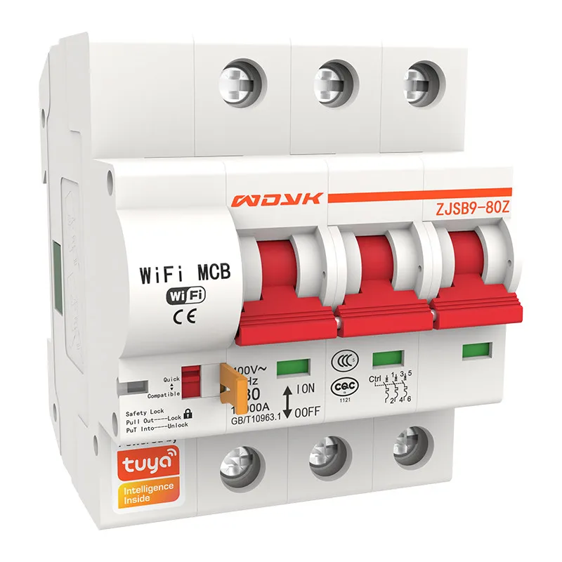 

3P Smart Circuit Breaker Automatic Switch Overload Circuit Protect Timer Tuya Smart Life App Control Support Alexa Google Home