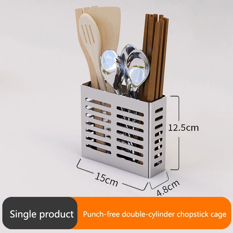 2 chopsticks holder 304 кухонная стойка из нержавеющей стали, полка для кухонной утвари, настенная разделочная доска, стойка для инструментов кухонная техника - Цвет: 2 chopsticks holder